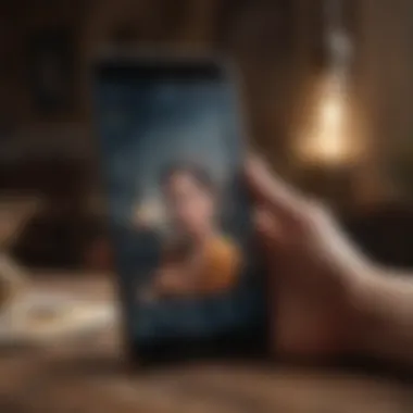Engaging with Zodiac Applications User interacting with zodiac app on a smartphone