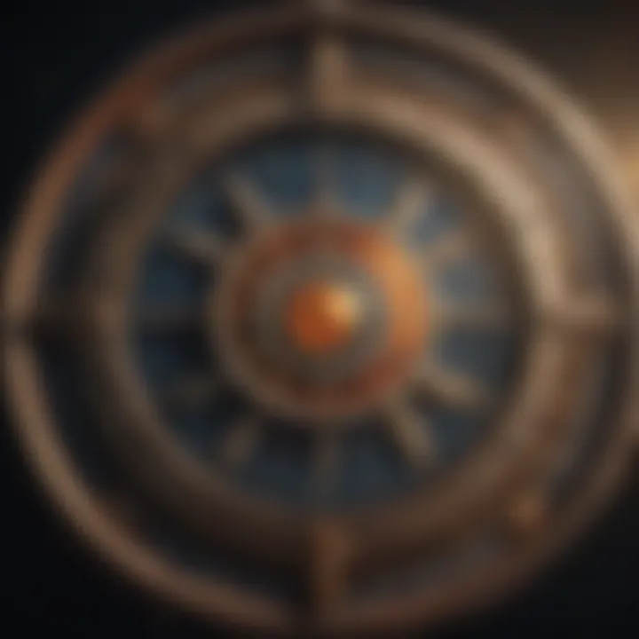 Astrological chart with celestial symbols