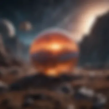 Cosmic Landscape Cosmic landscape with stars and planets
