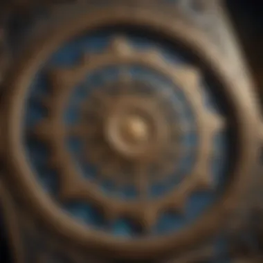 Astrological Influences in Tarot A close-up of an intricate tarot card depicting astrological symbols