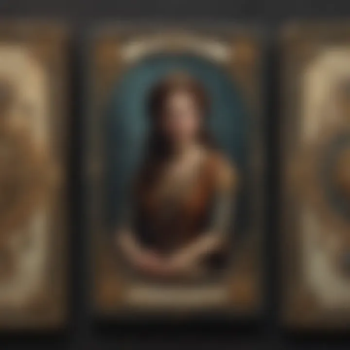 Historical depiction of tarot cards throughout the ages