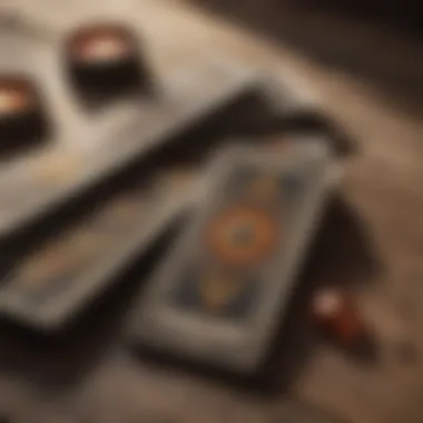 Tarot Cards Spread Tarot cards spread on a wooden table