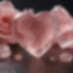 A close-up of a rose quartz crystal symbolizing love.