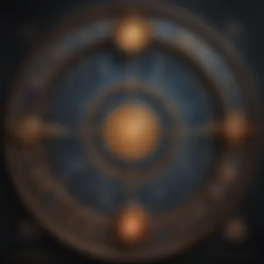 A celestial chart depicting astrological symbols intertwined with Christian iconography
