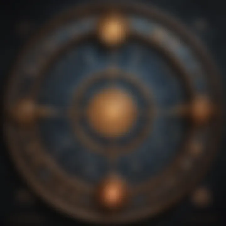 A celestial chart depicting astrological symbols intertwined with Christian iconography