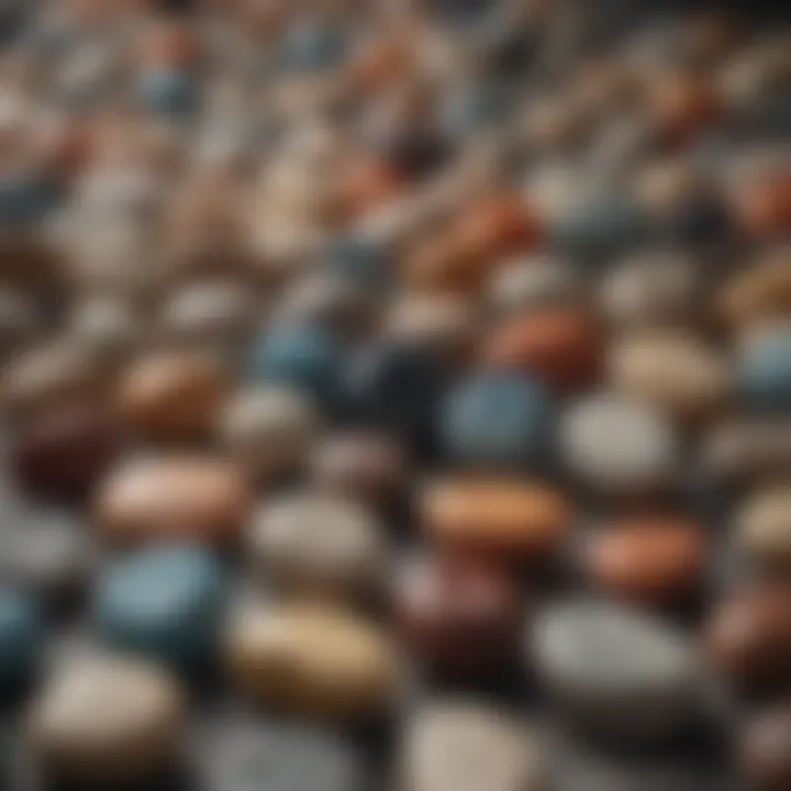 An array of different types of Akik stones displayed together