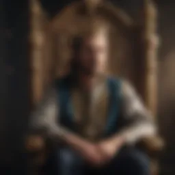 A tranquil figure seated on a throne, embodying emotional wisdom and balance.
