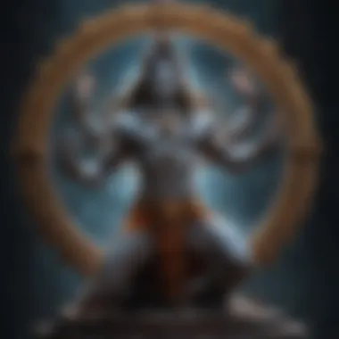 An artistic representation of the cosmic dance of Shiva symbolizing transformation