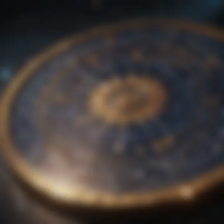 A mystical background with astrological charts and zodiac constellations