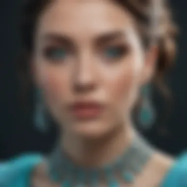 Artistic Representation of Turquoise Blue in Fashion An artistic representation of turquoise blue in fashion.