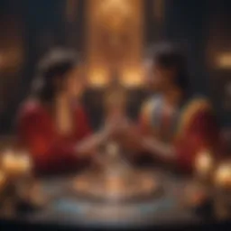 A mystical tarot spread revealing the twin flame journey