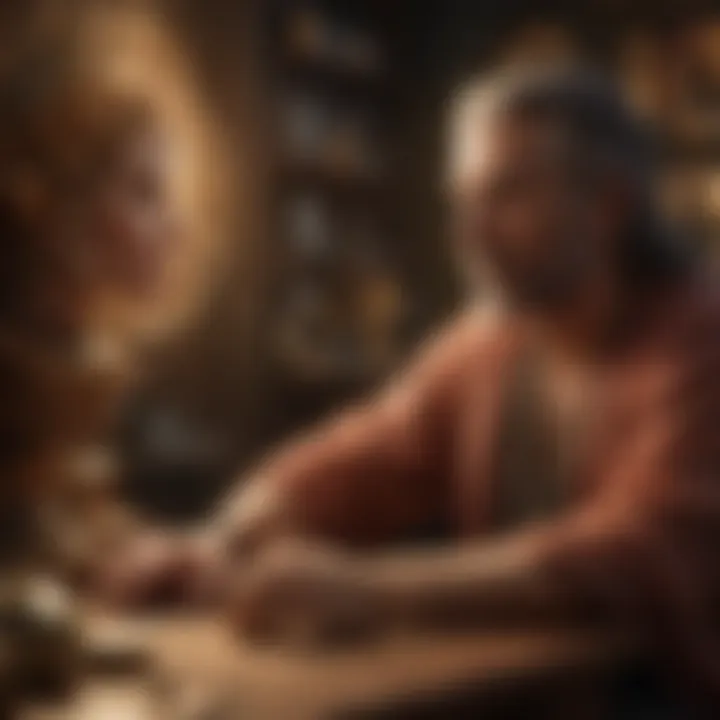 Astrologer consulting with a client