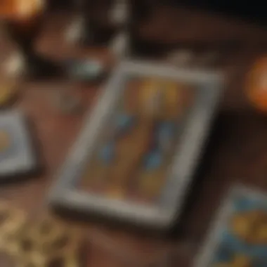Symbolic Interpretation of Tarot Cards Close-up of tarot cards with deep symbolism