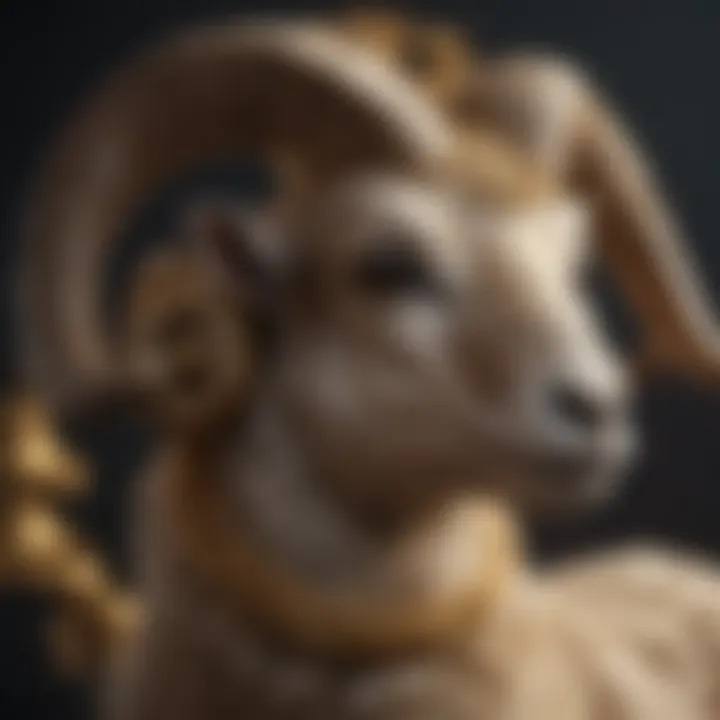 The astrological symbol of Aries featuring a ram's head