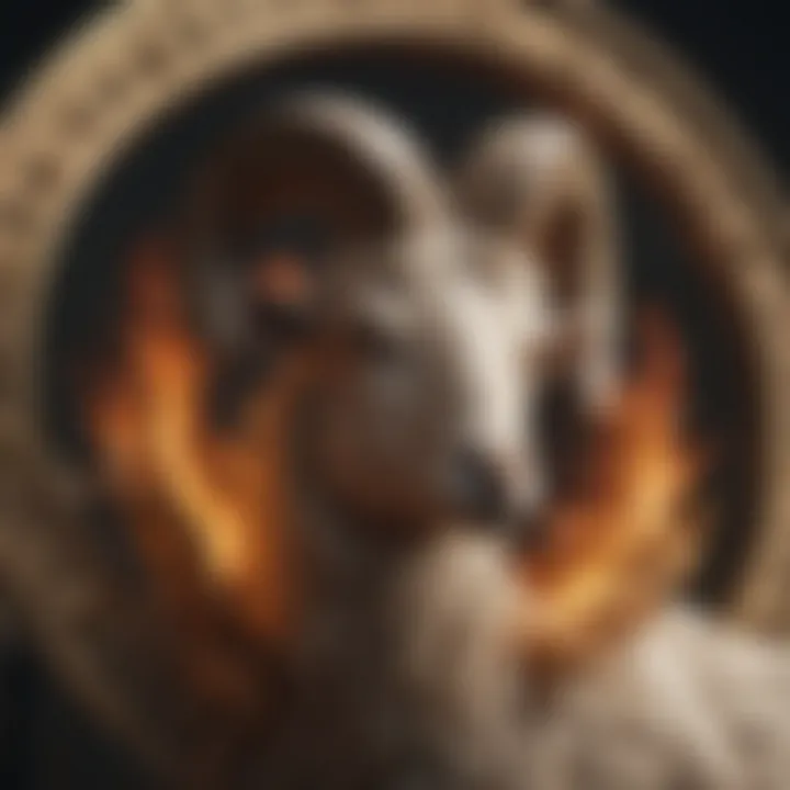 Symbol of Aries representing the fiery and dynamic nature of the sign.