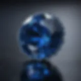 A close-up of a brilliant blue sapphire showcasing its clarity and color depth.