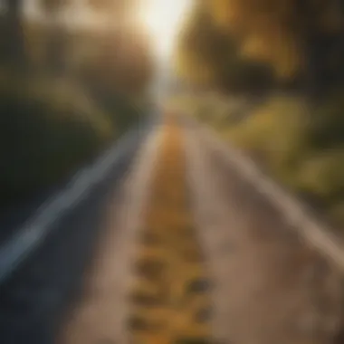 An artistic depiction of various life paths merging into a single road