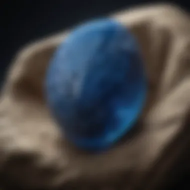 High-Quality Neelam Stone A close-up view of a high-quality neelam stone showcasing its vibrant blue hue