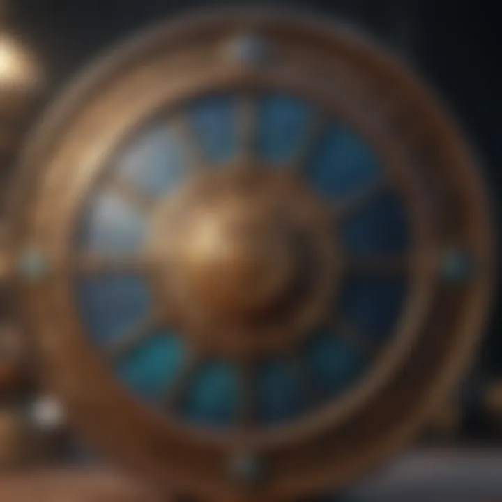 Close-up of celestial objects with zodiac signs