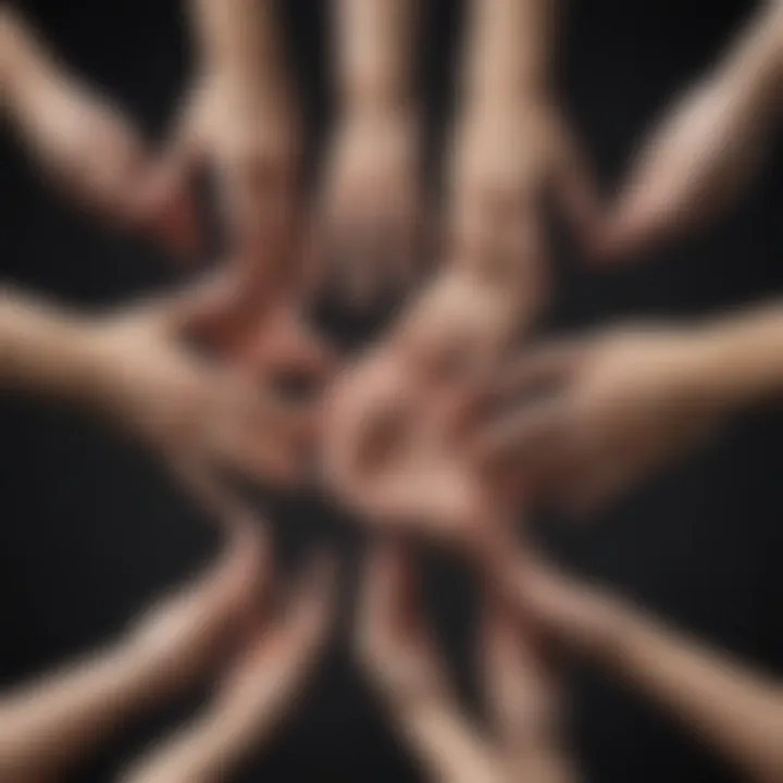 Illustration of various hand shapes with astrological associations