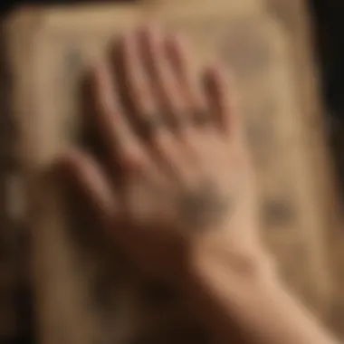 Ancient Book of Palmistry An ancient book on palmistry with mystical symbols