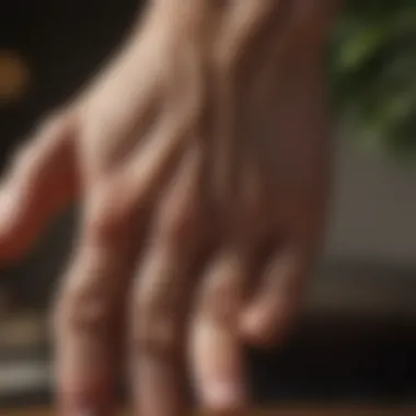 A close-up of a palm being analyzed during a reading