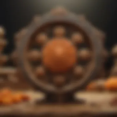 Display of different zodiac signs alongside the six-mukhi rudraksha