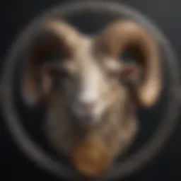 Symbol of Aries represented by the ram