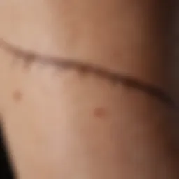 Detailed close-up of a life line on a palm