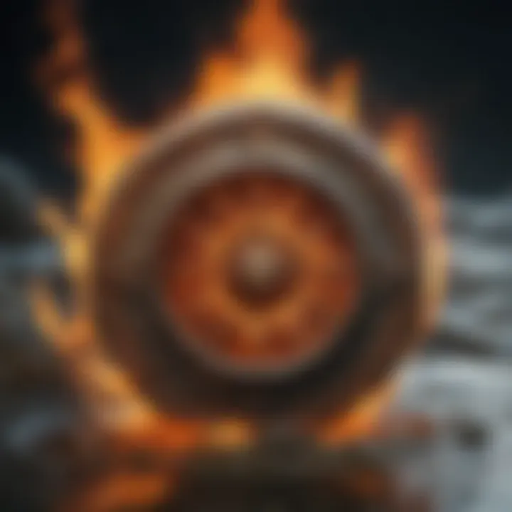 Artistic representation of the four elements: fire, earth, air, and water, linked to the zodiac signs