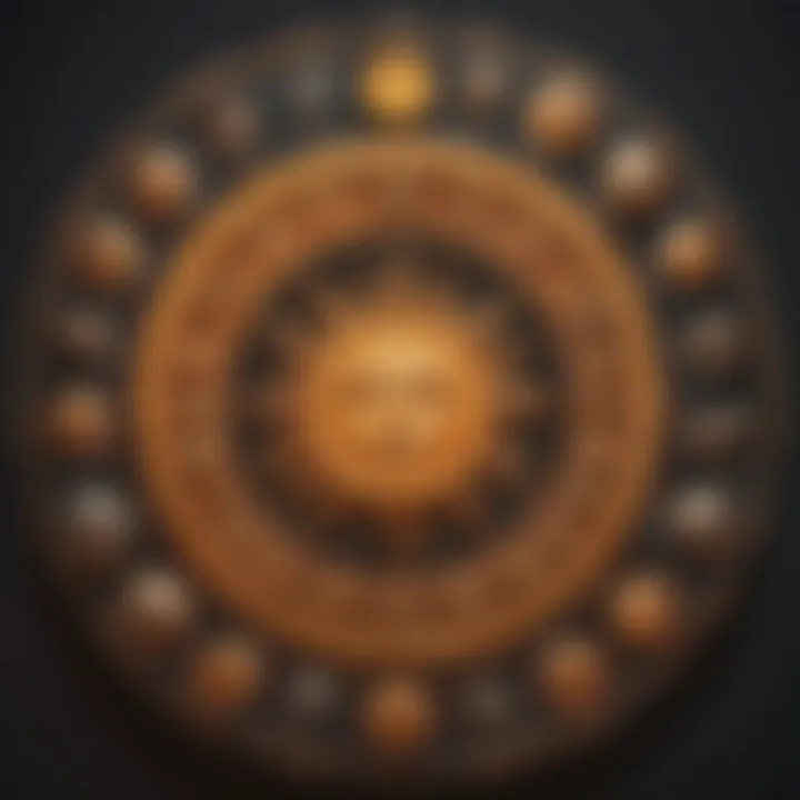 Astrological sun sign chart highlighting the twelve zodiac signs