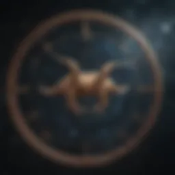 Symbolic representation of Capricorn constellation in the night sky.