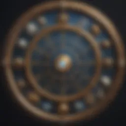 Artistic representation of a full zodiac chart with celestial symbols