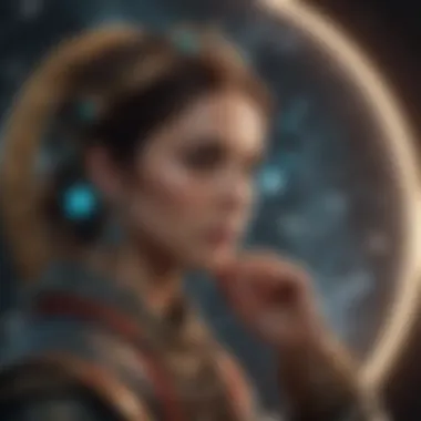 Reflecting on Astrological Identity Person contemplating their astrological profile
