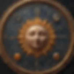 A detailed zodiac chart showcasing sun and moon signs