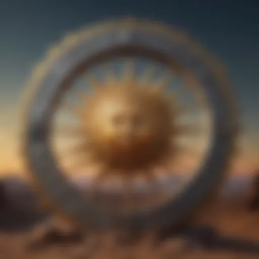 Artistic representation of the zodiac wheel highlighting Sun, Moon, and Rising signs