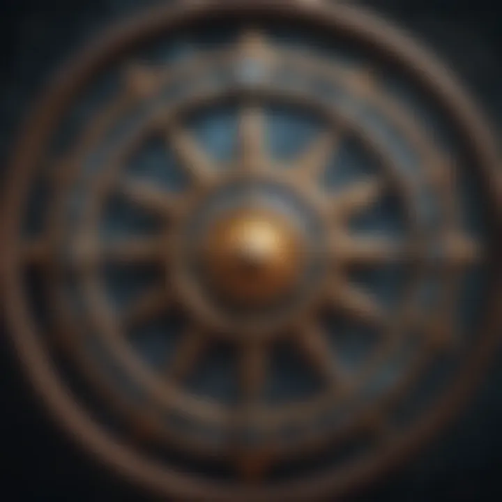 A celestial background highlighting the zodiac wheel