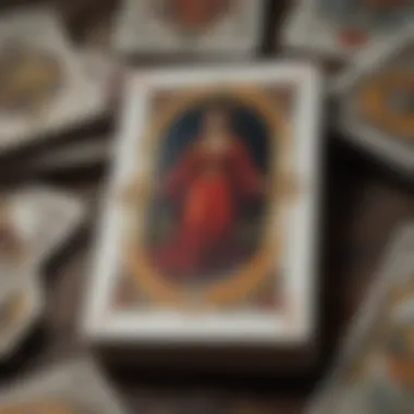 A close-up of a tarot deck with symbols highlighting the connection between past and future.