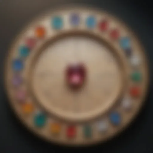 A visual representation of the zodiac birthstone chart linking each astrological sign to its respective gemstone.