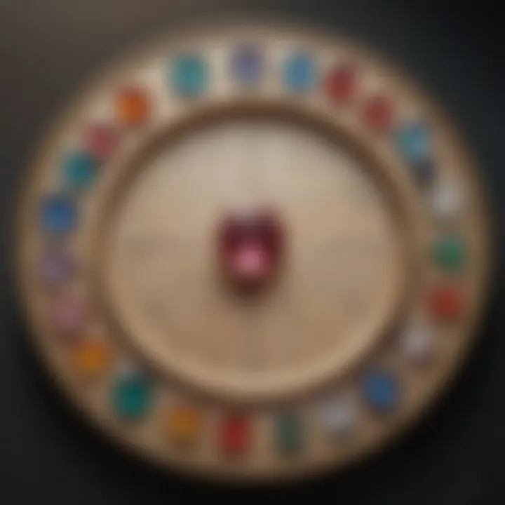 A visual representation of the zodiac birthstone chart linking each astrological sign to its respective gemstone.